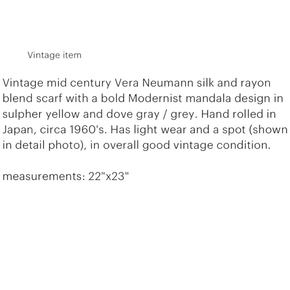VINTAGE 1960’s VERA NEUMANN Silk Rayon Mandala Scarf - Picture 11 of 11